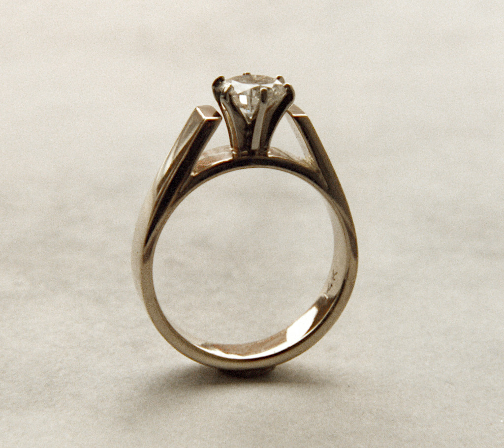 Picture of a large diamond set in a handmade shank