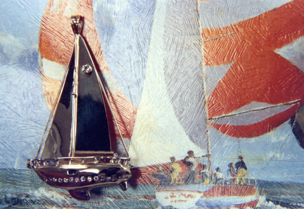 TRiley Ship at Sea replica with card